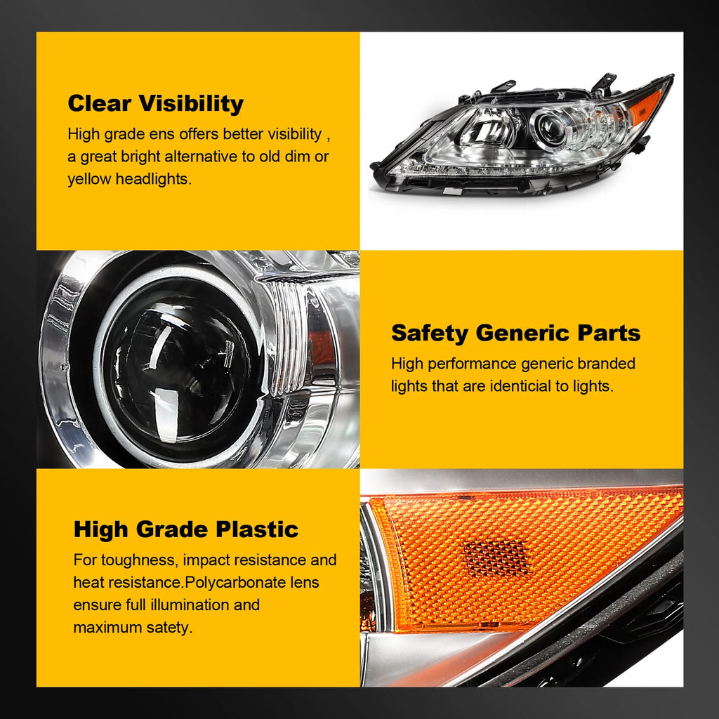 LED Headlight Assembly for Lexus ES350 ES300h (2013–2015) Left Side