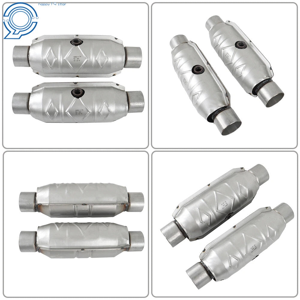 2.5" Inlet/Outlet Catalytic Converter for Universal Fit (w/Heat Shield)