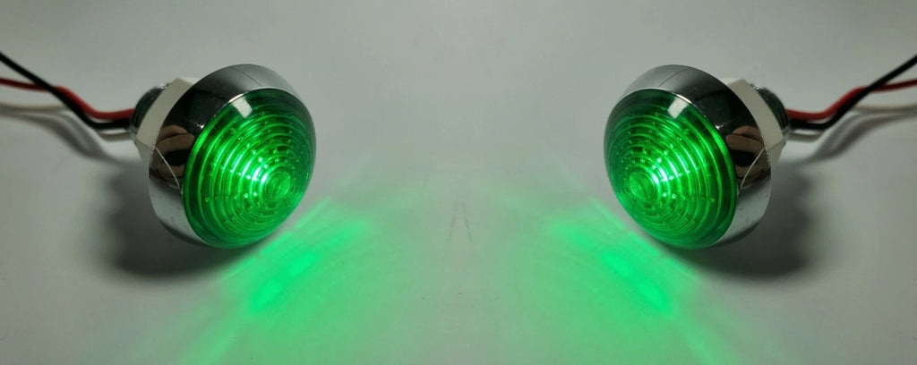 LED Marker Light Mini Moon Chrome Bezel for Pair 1.25 Inch Dual Function