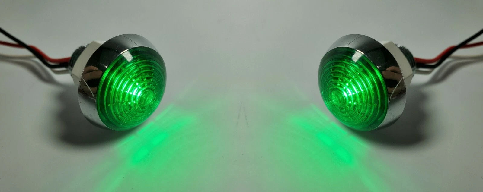 LED Marker Light Mini Moon Chrome Bezel for Pair 1.25 Inch Dual Function