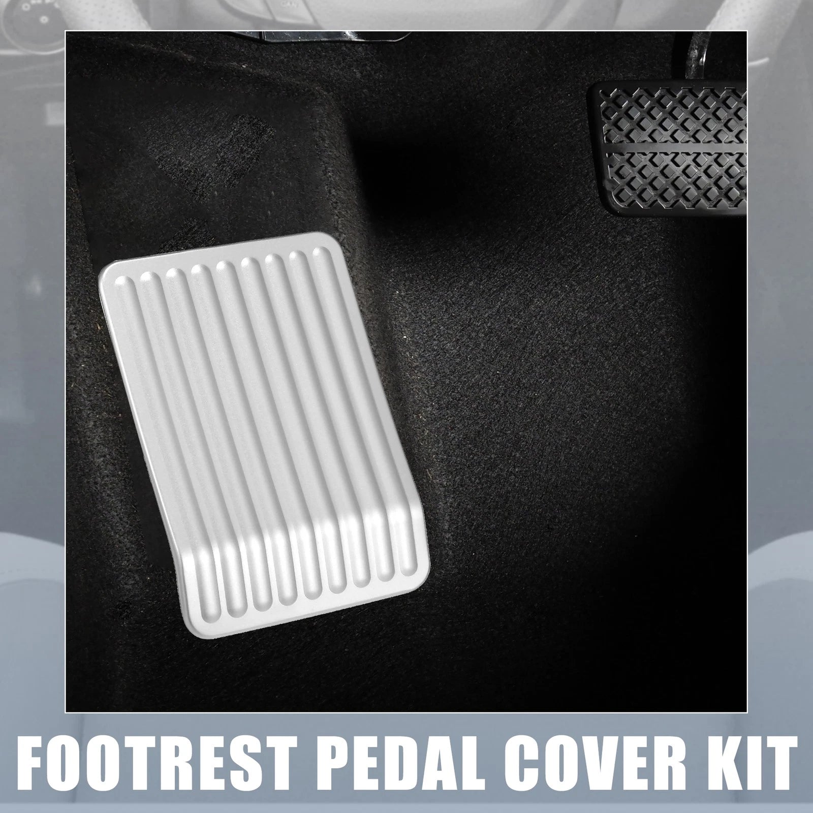 Foot Rest Pedal for Ford F-150 (2015–2017) Silver Tone 734301813877