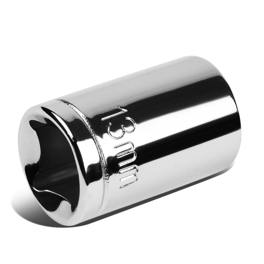 1-Piece 13mm 3/8" Drive 6 Point Chrome Socket for Metric Tools