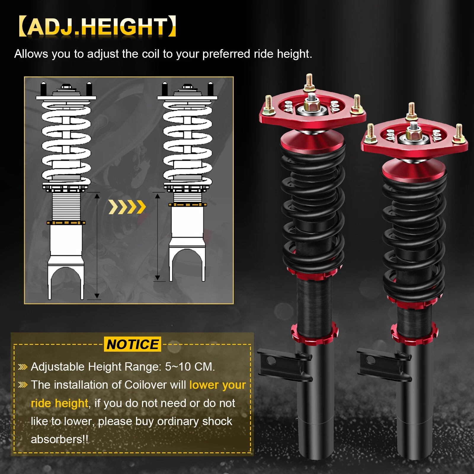 Coilover Shocks Struts Kit for Volkswagen GTI Golf MK5 (2003–2009)