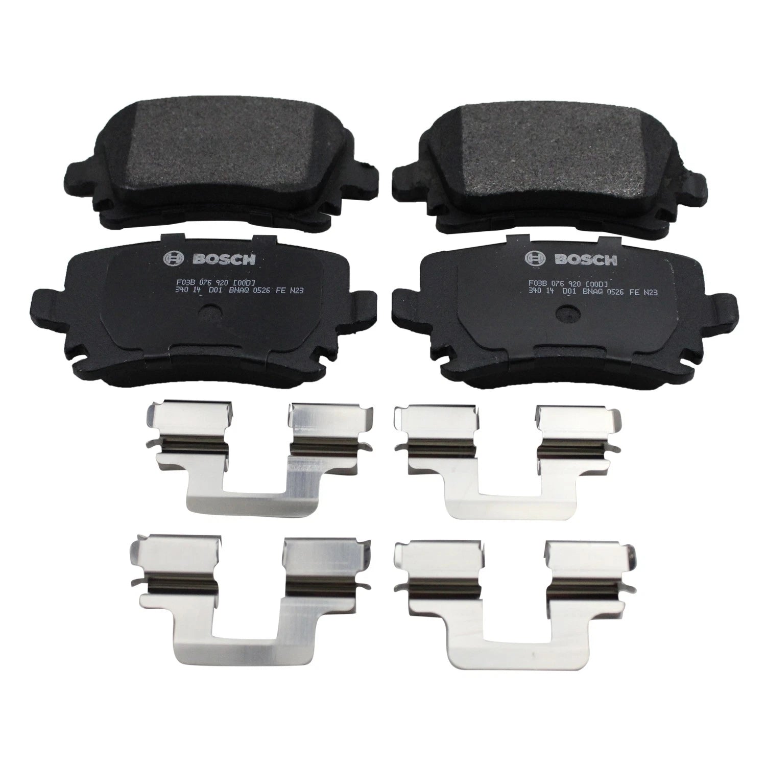 Set of 4 DuraGo Rear Rotors & Bosch QuietCast Pads for Audi A3 Eos Golf (2006–2016)