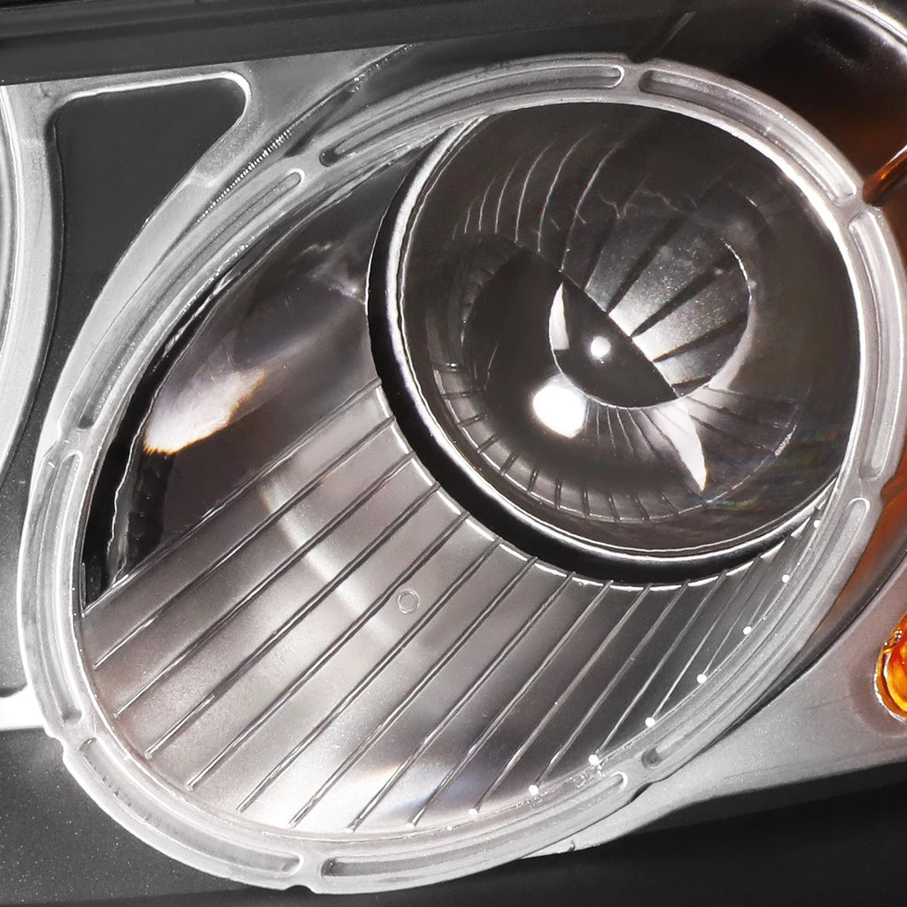 Pair of Black Housing Amber Side Bumper Headlights for Hyundai Santa Fe (2007–2012)