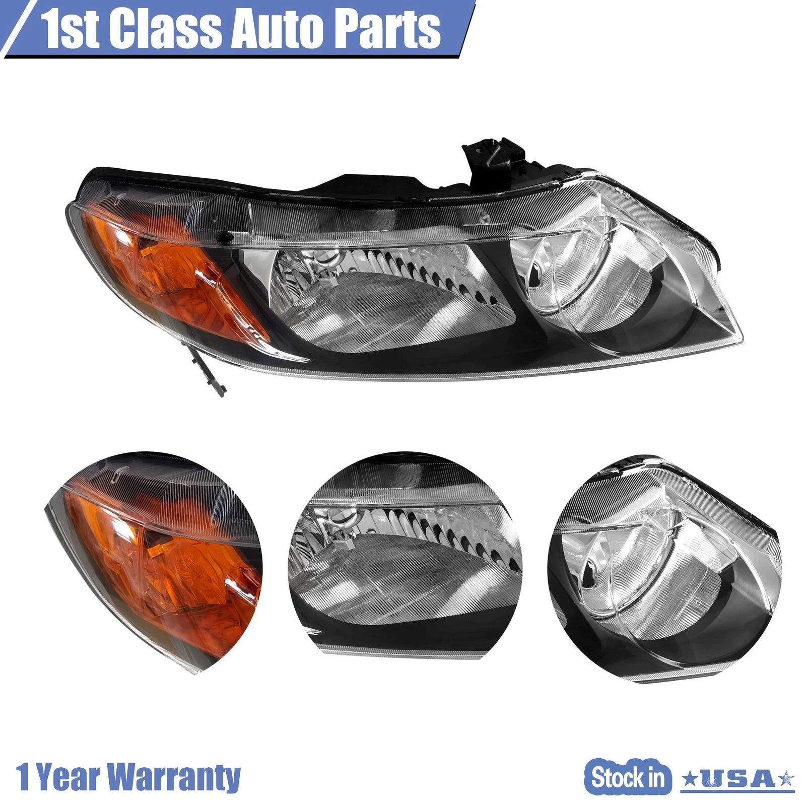 Right Passenger Side Headlight for Honda Civic (2006–2011) HO2503125