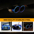 Dual Exhaust Muffler Tip for Auto Car  - Titanium Stainless Steel Blue