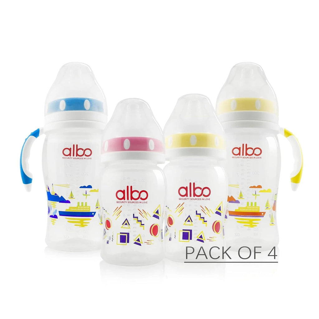 Set of 2 Albo ARC Anti-Colic Baby Bottles 8oz & 10oz with Handle