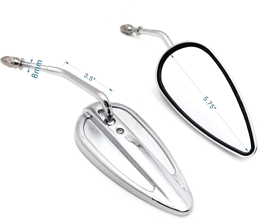 Chrome Teardrop Mirror for Harley Sportster FXRS FXRT (1982–2003)