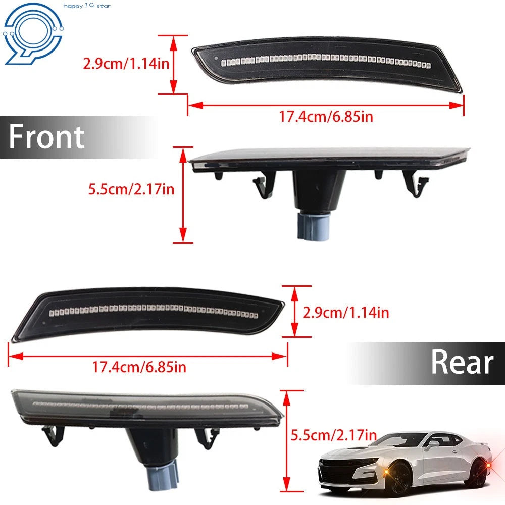 LED Turn Lights for Chevy Camaro (2016–2020) Front & Rear Bumper Marker