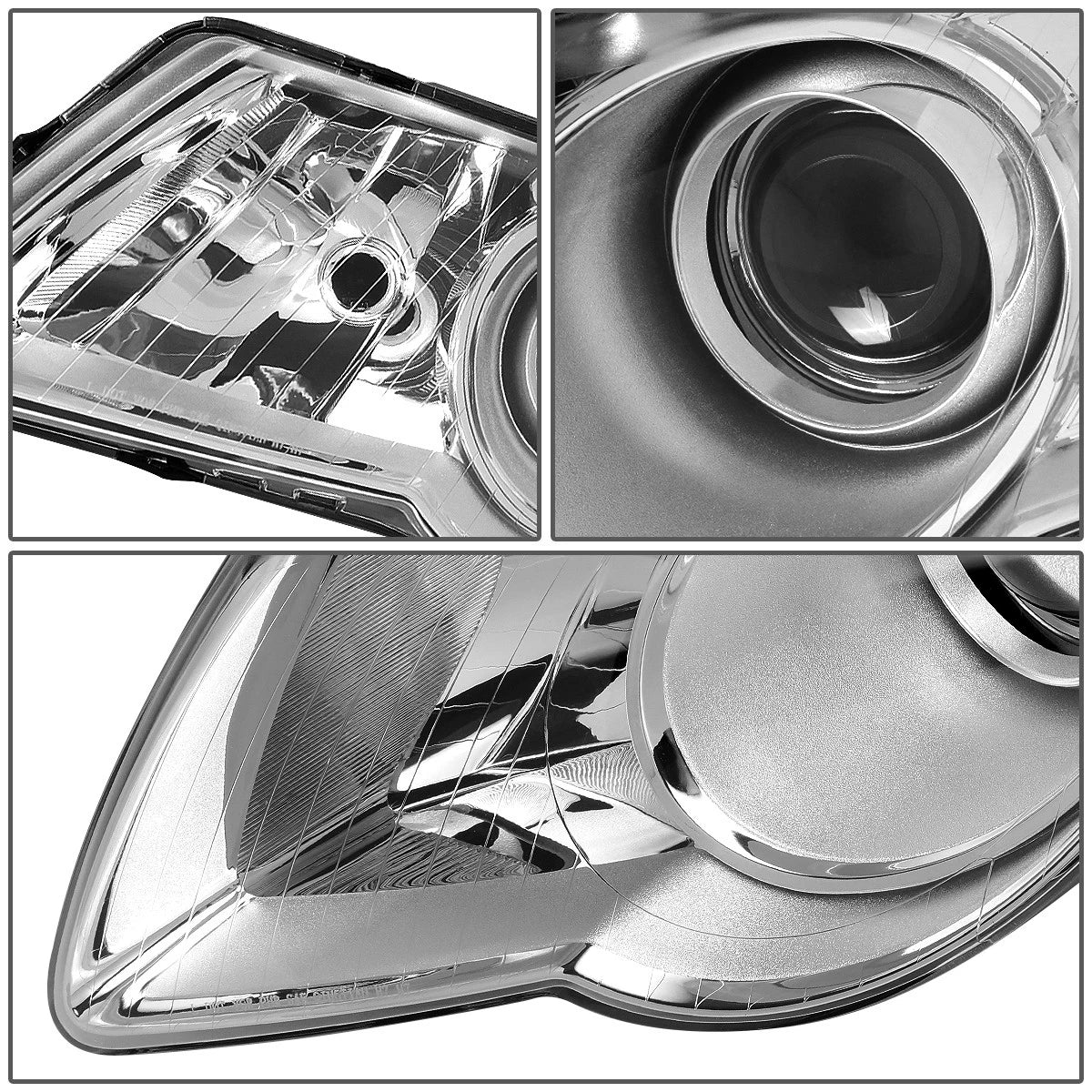 Pair of Chrome/Clear Side Headlight Lamps for Volkswagen Jetta (2006–2010)
