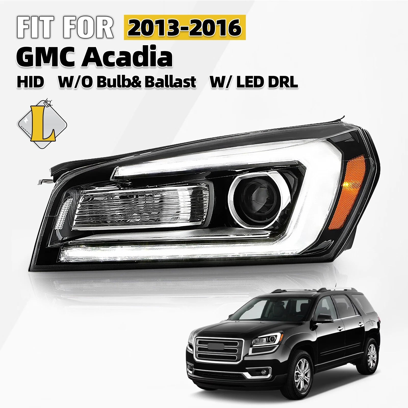 HID/Xenon Projector Headlight Driver Left for GMC Acadia (2013–2016)