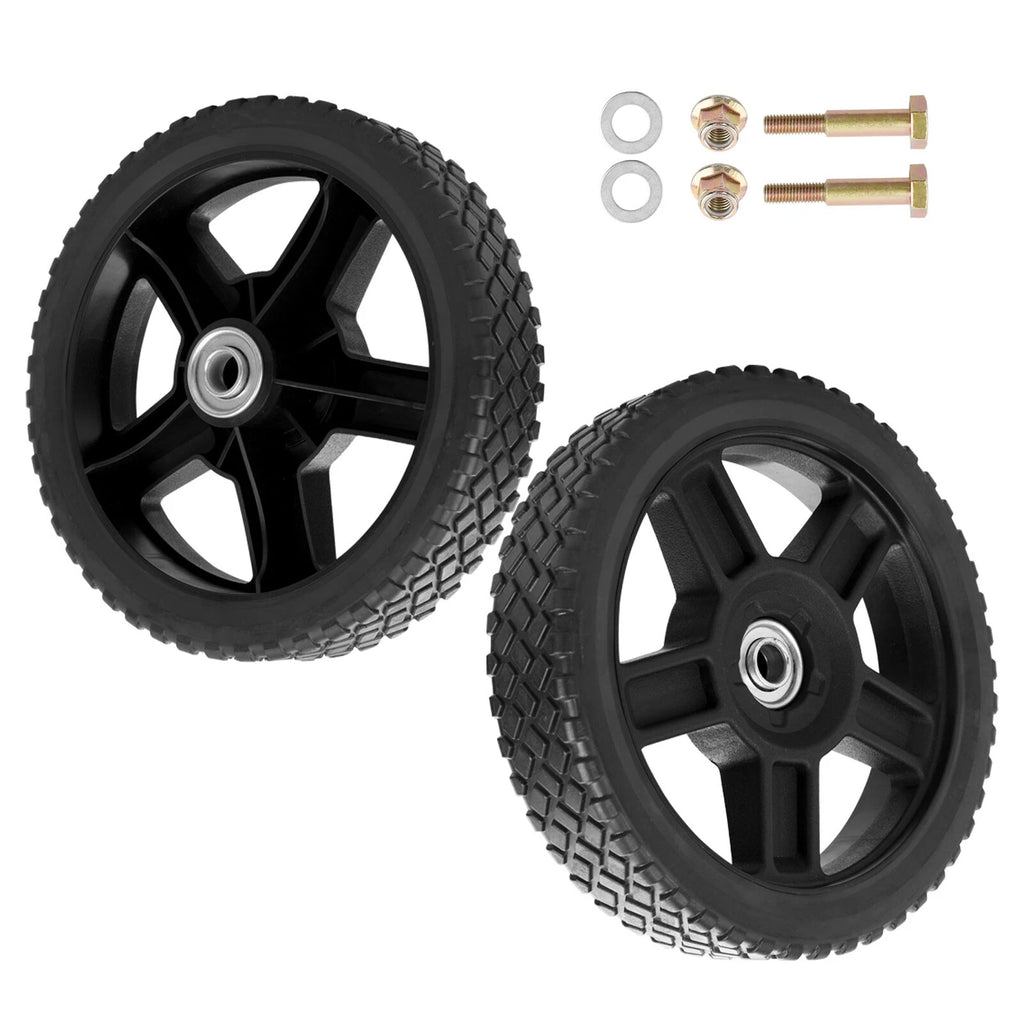 2x 8" Plastic Wheels for Craftsman Mower (Fits Various Models)