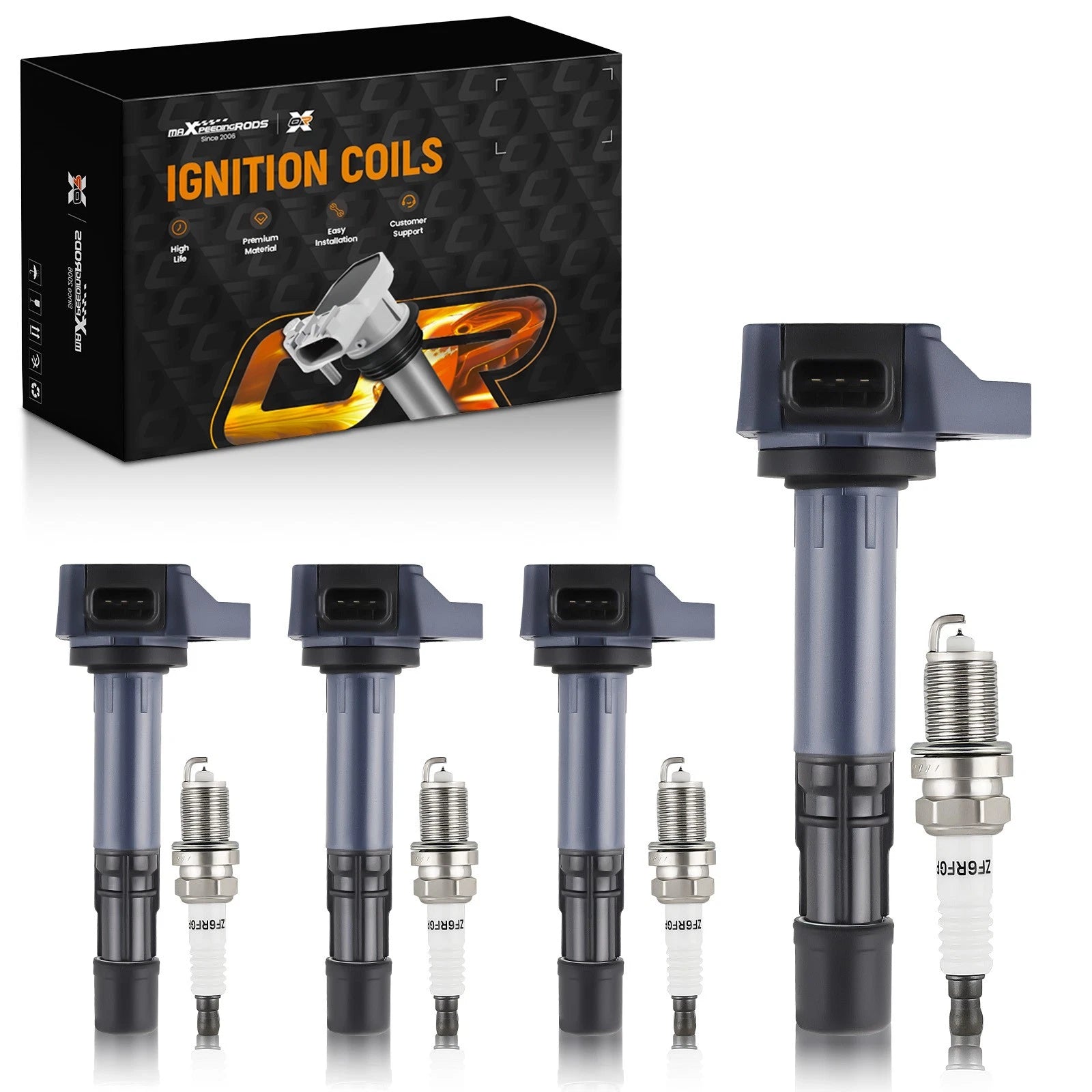 4X Ignition Coils & Spark Plugs for Acura EL 1.7L (2001–2005) UF400
