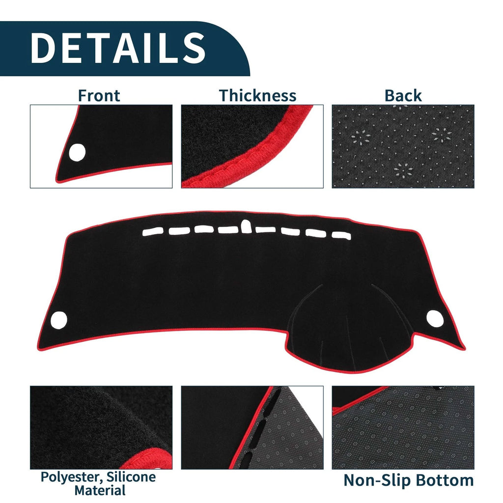 Dashboard Cover Mat for Honda City Grace (2008–2013) Black Red