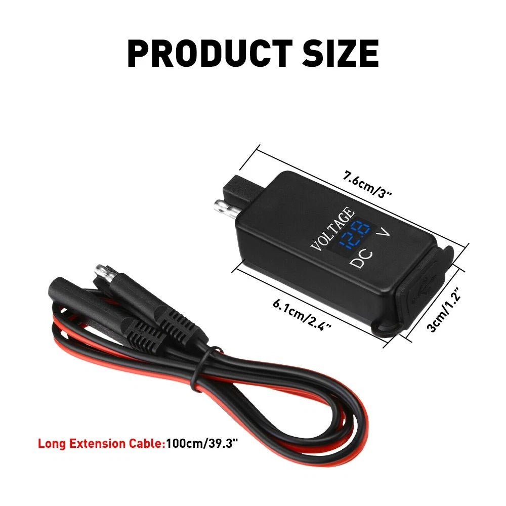 Dual USB Motorcycle Charger for Motorbike (Universal Fit)