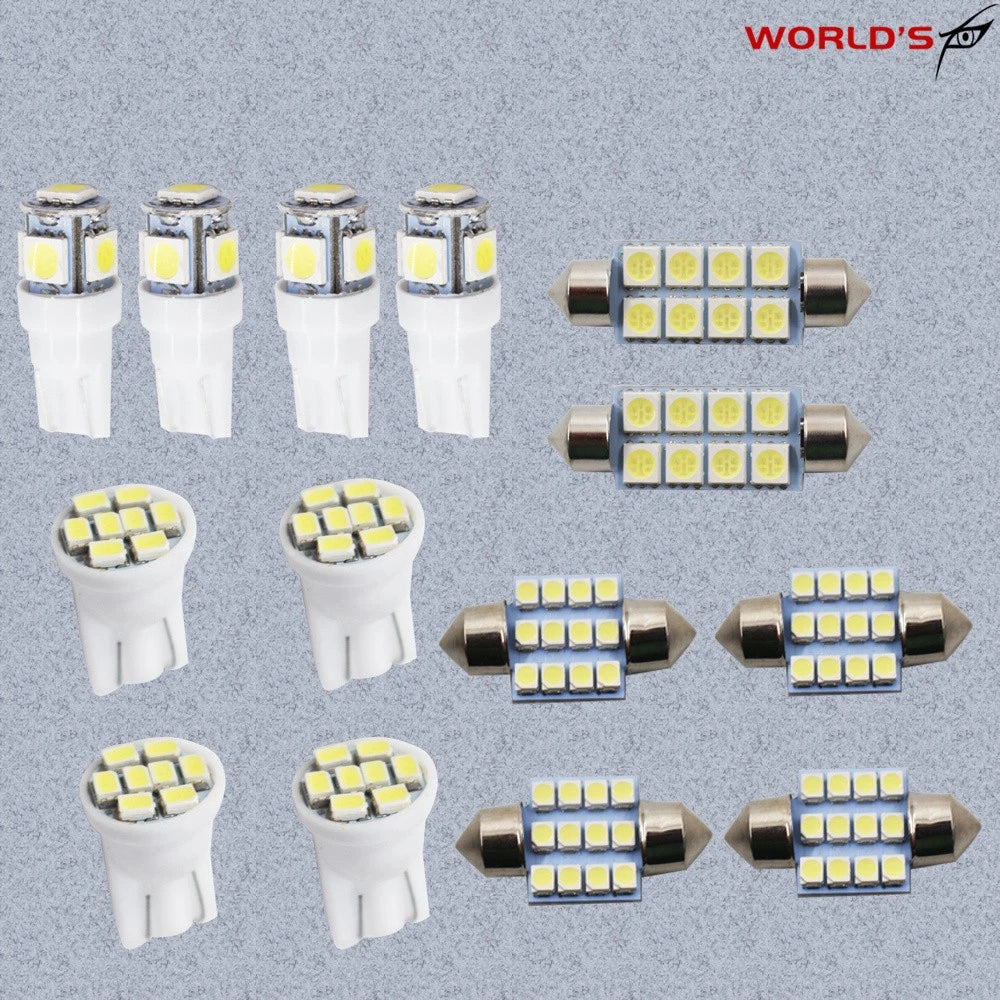 14X LED Interior Package Kit for T10 Dome License Plate Light Bulbs