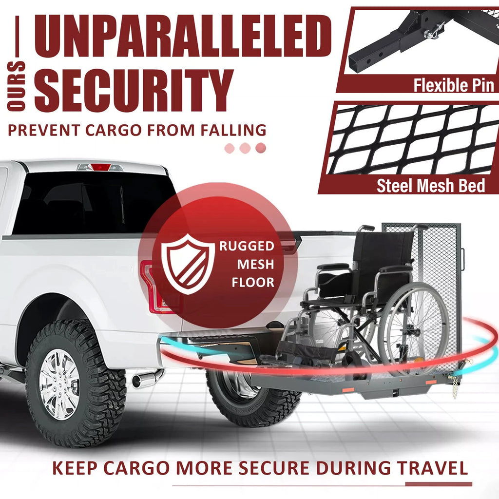 Folding Mount Cargo Carrier for Wheelchair (500LB Capacity)