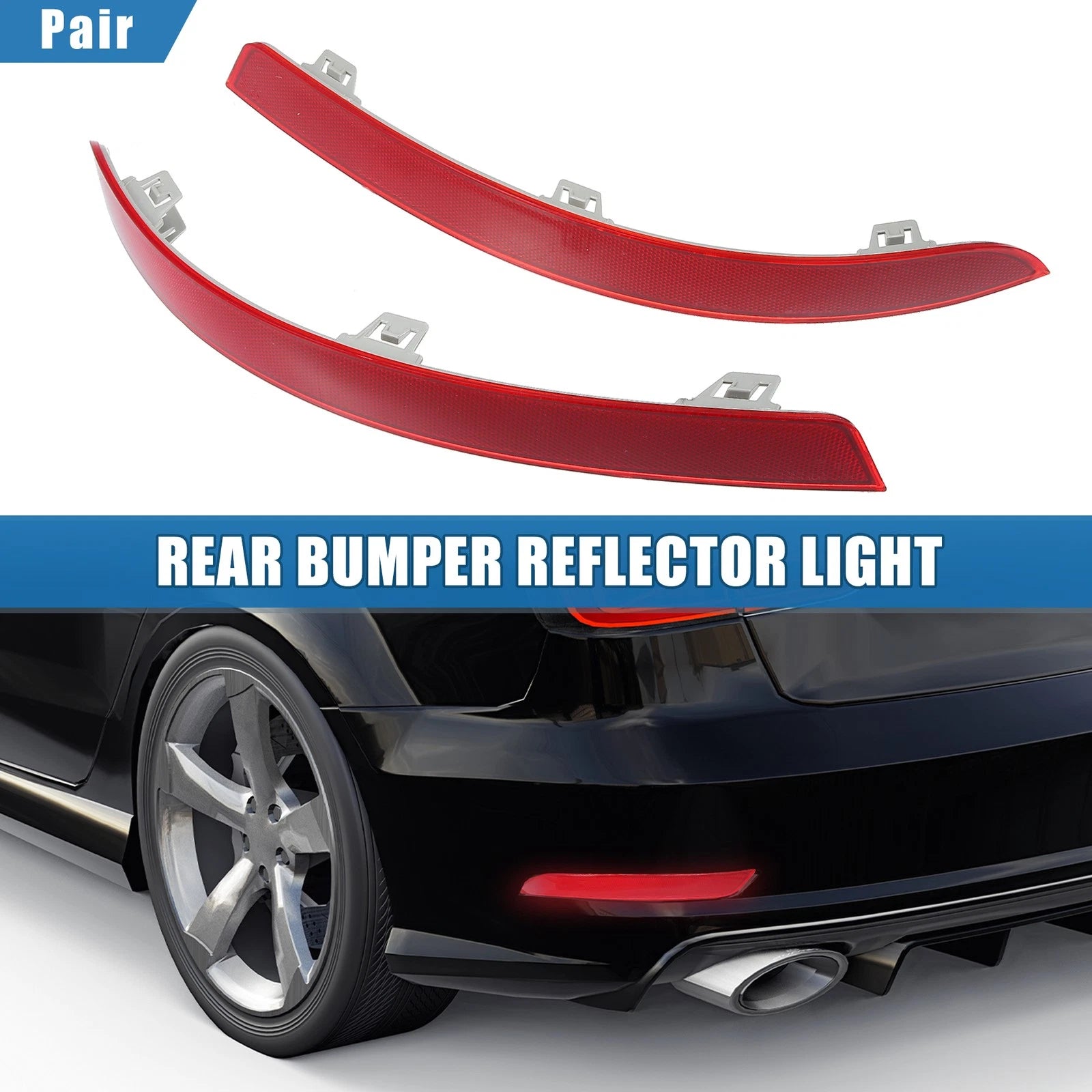 Set of 2 Rear Bumper Reflector Lights for Mercedes Benz (1668200374)