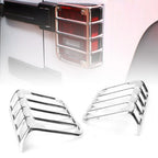 2X Steel Tail Light Cover Protector for Jeep Wrangler JK (2007–2016) Chrome