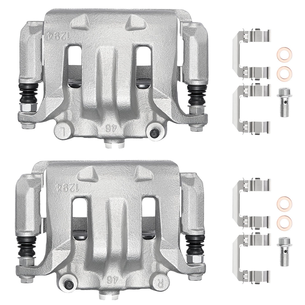 Front Brake Calipers with Brackets for 2000-2004 Nissan Xterra & Frontier (Pair)
