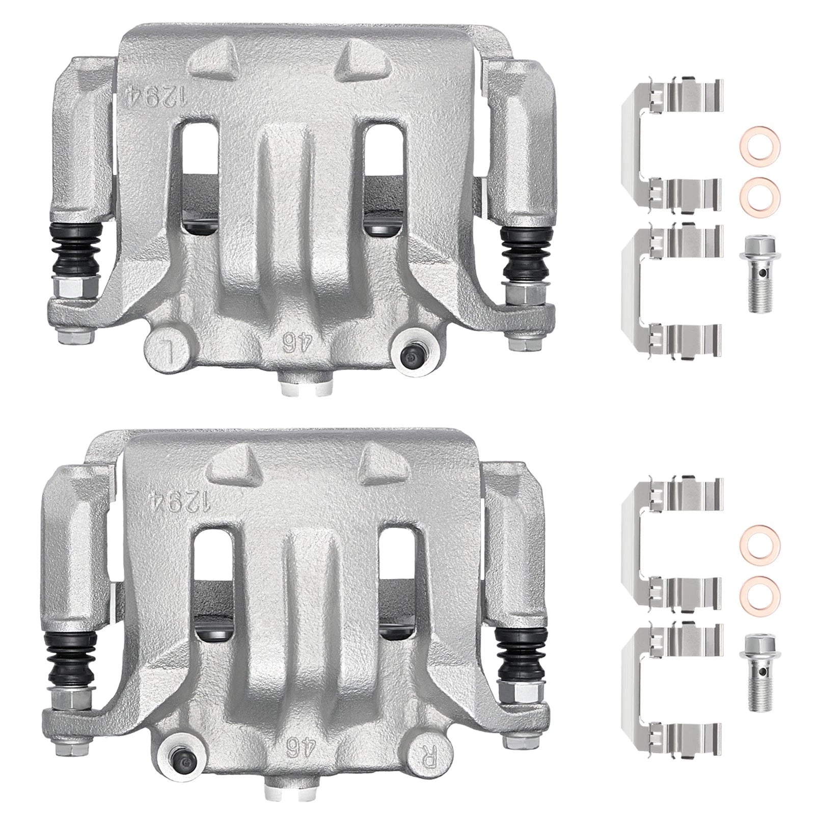 Front Brake Calipers with Brackets for 2000-2004 Nissan Xterra & Frontier (Pair)