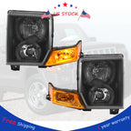 Black Crystal Headlights for Jeep Commander (2006–2010)