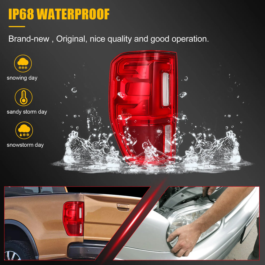 Full LED Tail Lights with Blind Spot for Ford Ranger (2019–2023)