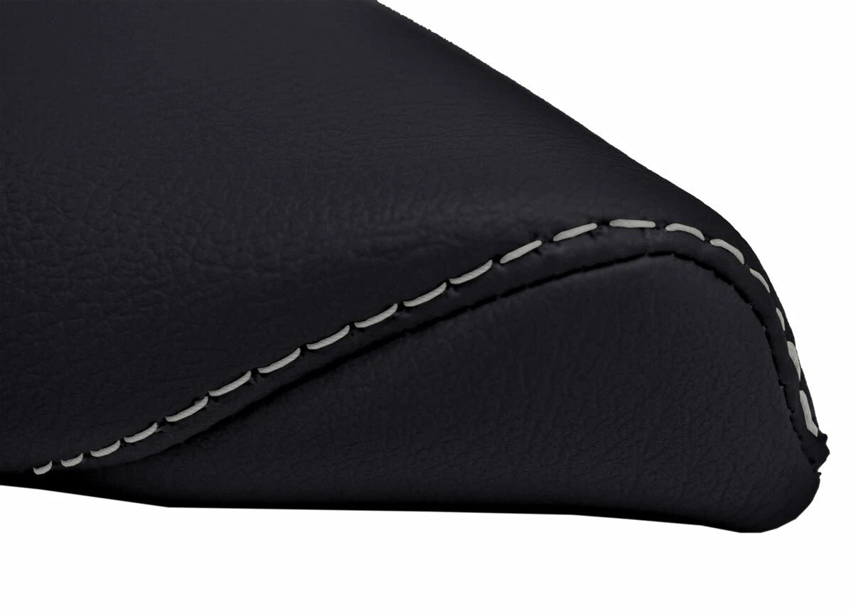 Leather Center Console Lid Armrest Cover for BMW X3 (2003–2010) White Stitch