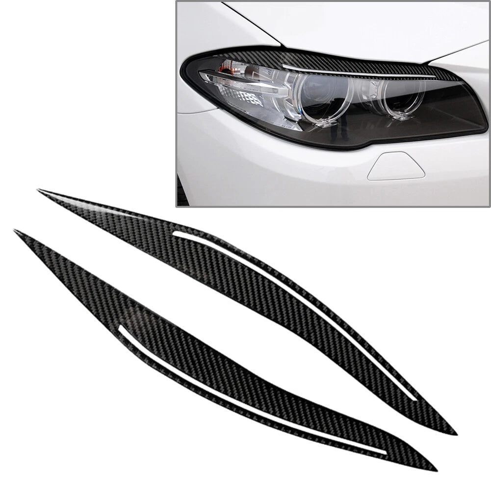 2X Headlight Eyebrows Eyelids Cover Trim for BMW 5 Series F10 (2014–2016)