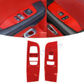 Glossy Red Door Window Lift Button Panel Trim Cover for Dodge Challenger (2015–2025)