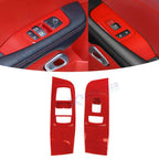 Glossy Red Door Window Lift Button Panel Trim Cover for Dodge Challenger (2015–2025)