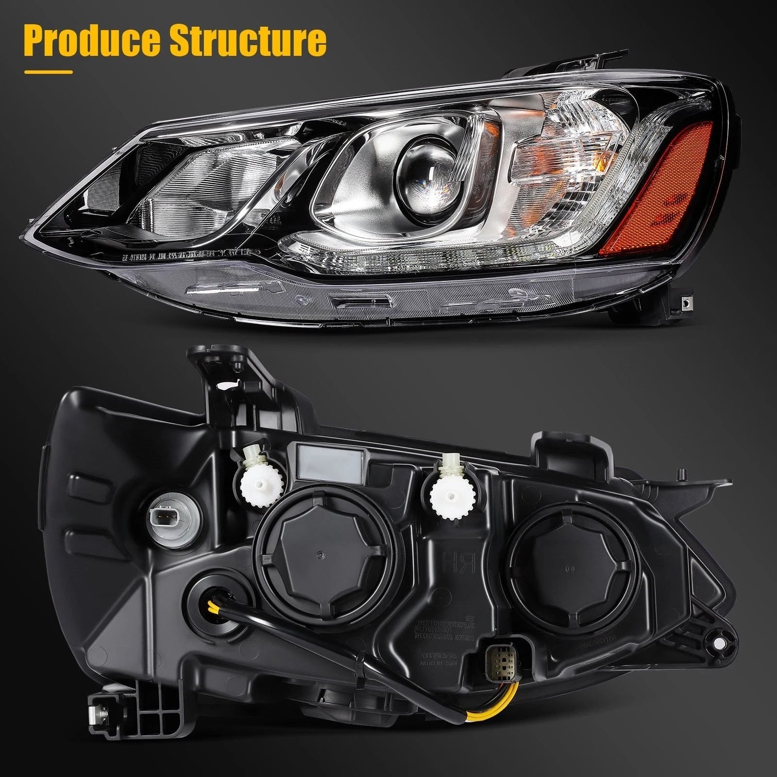 Left Driver Black Headlight with Bulbs for Chevrolet Sonic (2017–2020)