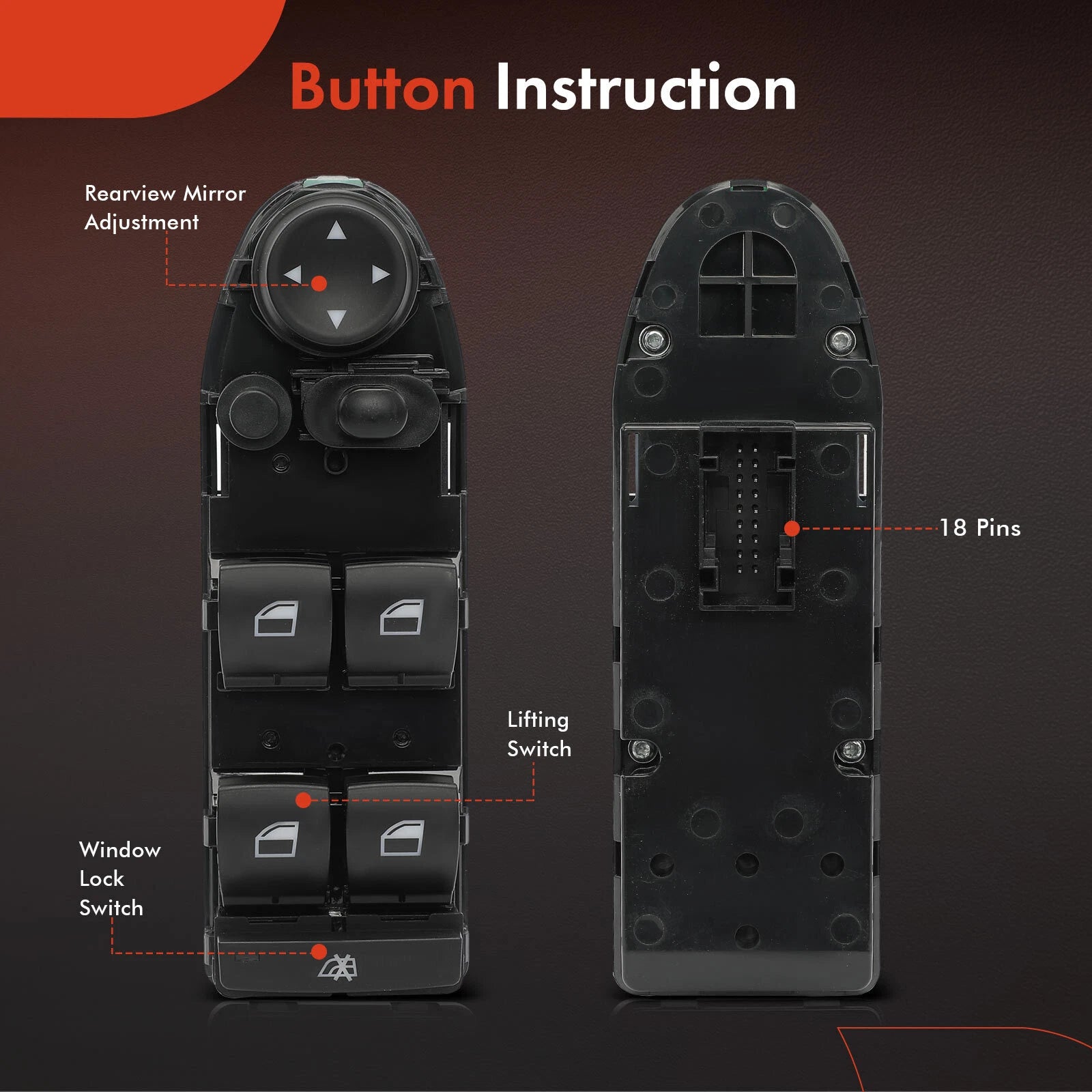 Front Left Power Window Switch for BMW 328i 328xi 335xi M3 (2007-2011)
