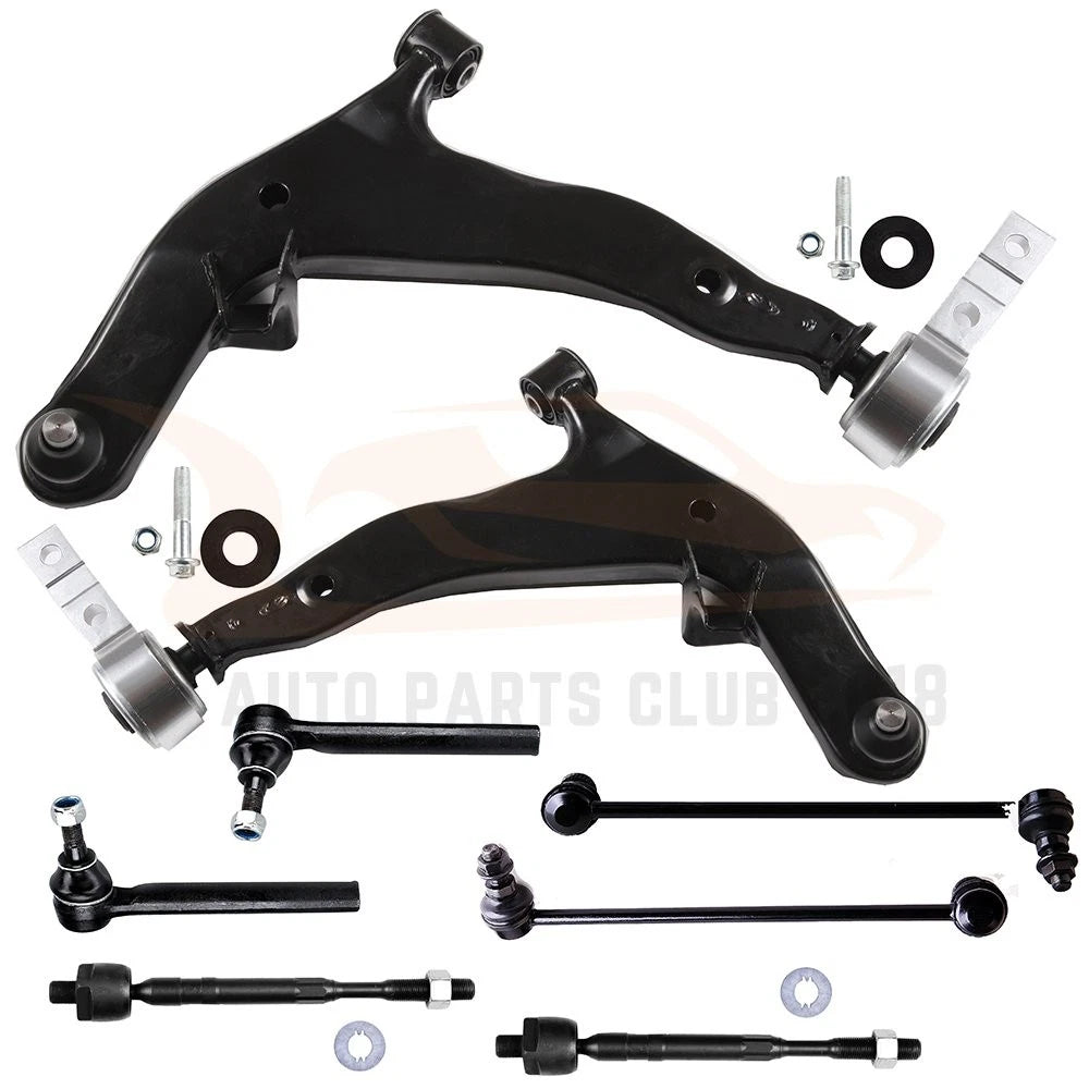 Set of 8 Front Lower Control Arms Tie Rods Sway Bars for Nissan Murano (2003–2004)