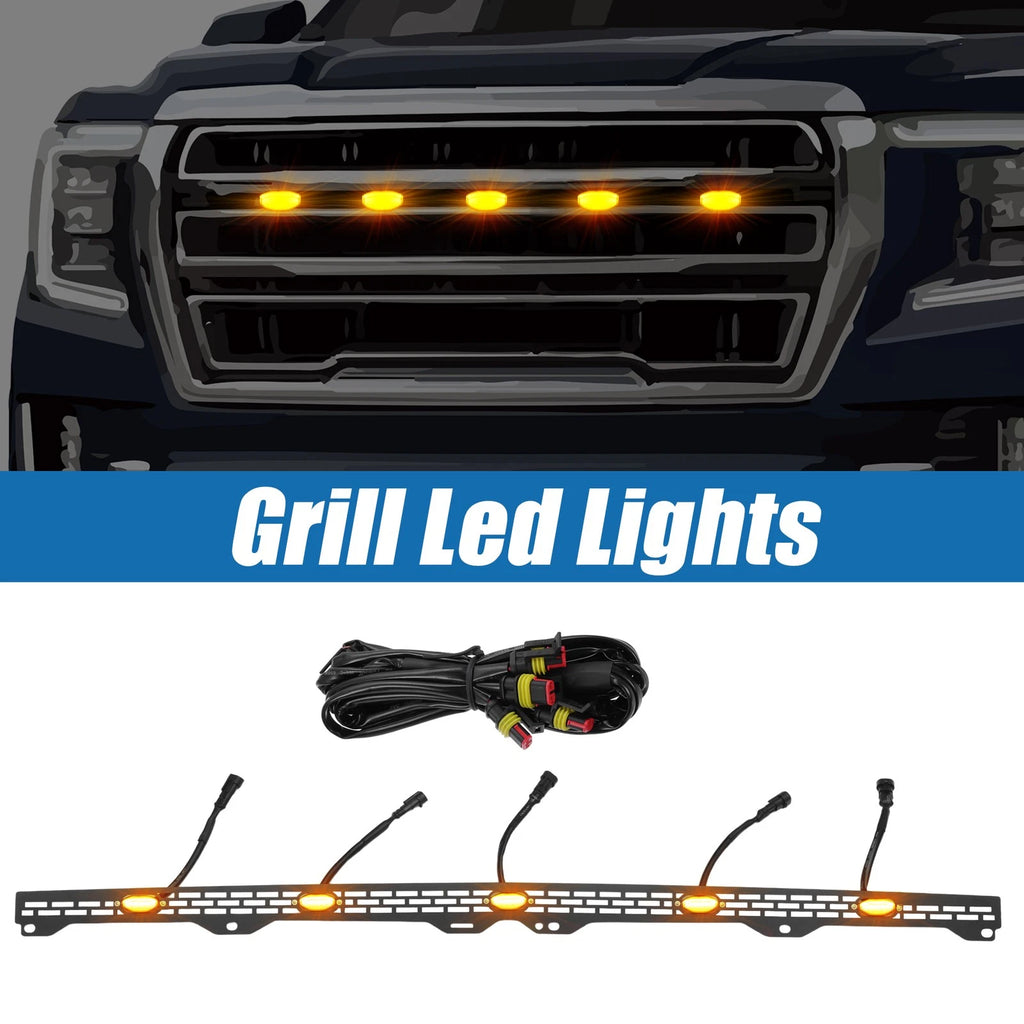 Front LED Grille Lights with Bracket for Toyota Tundra (2014–2020) Amber