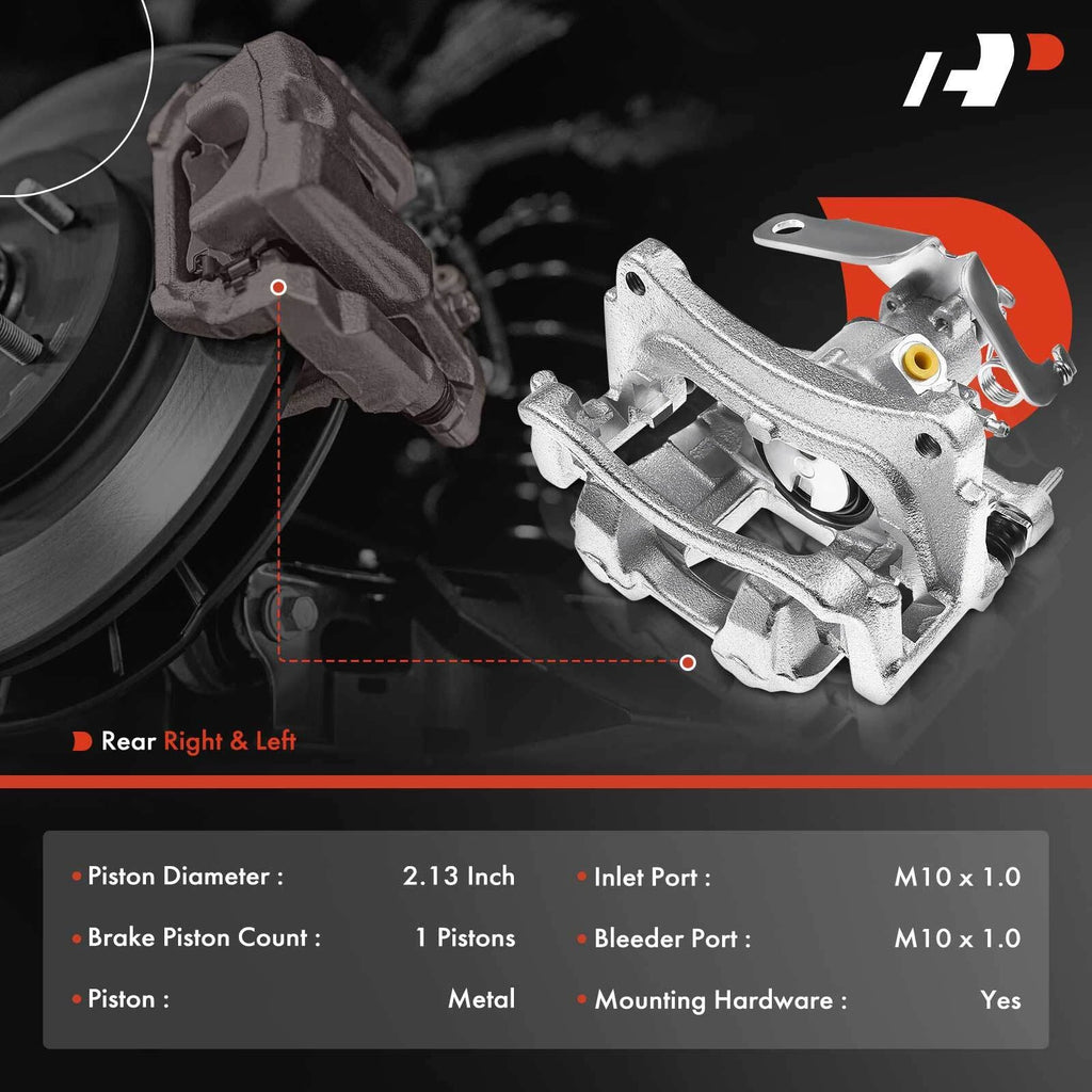 Pair Rear Brake Calipers with Bracket for Ford Transit-150 (2015-2019)