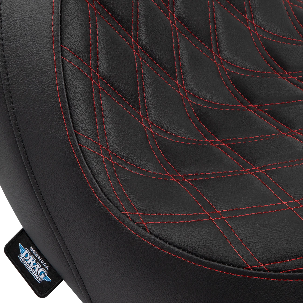 Predator Seat for Harley-Davidson (2000–2023) - Double Diamond, Red Stitching
