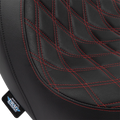 Predator Seat for Harley-Davidson (2000–2023) - Double Diamond, Red Stitching