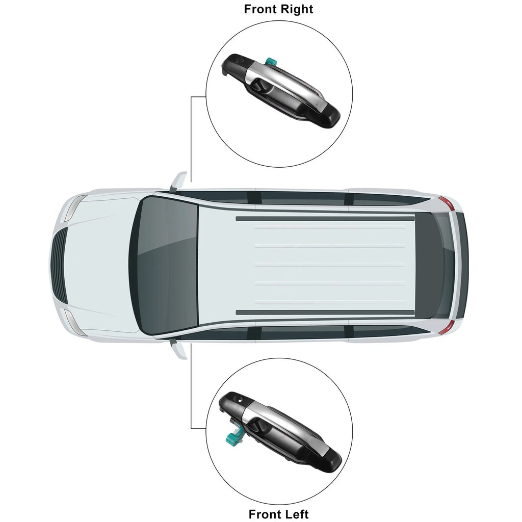 Set of 2 Outside Door Handles for Kia Sorento (2003–2006)
