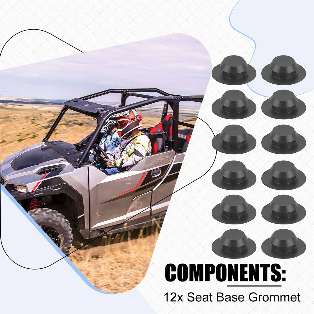 12pcs Seat Base Grommet for Polaris General 1000, RZR 570, 800, 900 (2016–2023)