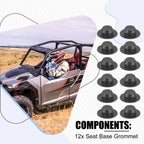 12pcs Seat Base Grommet for Polaris General 1000, RZR 570, 800, 900 (2016–2023)