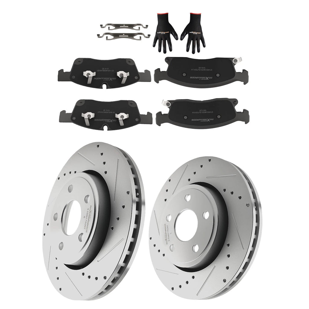 Front Brake Rotors and Pads for Dodge Durango (2011–2020) Jeep Grand Cherokee (2011–2018)