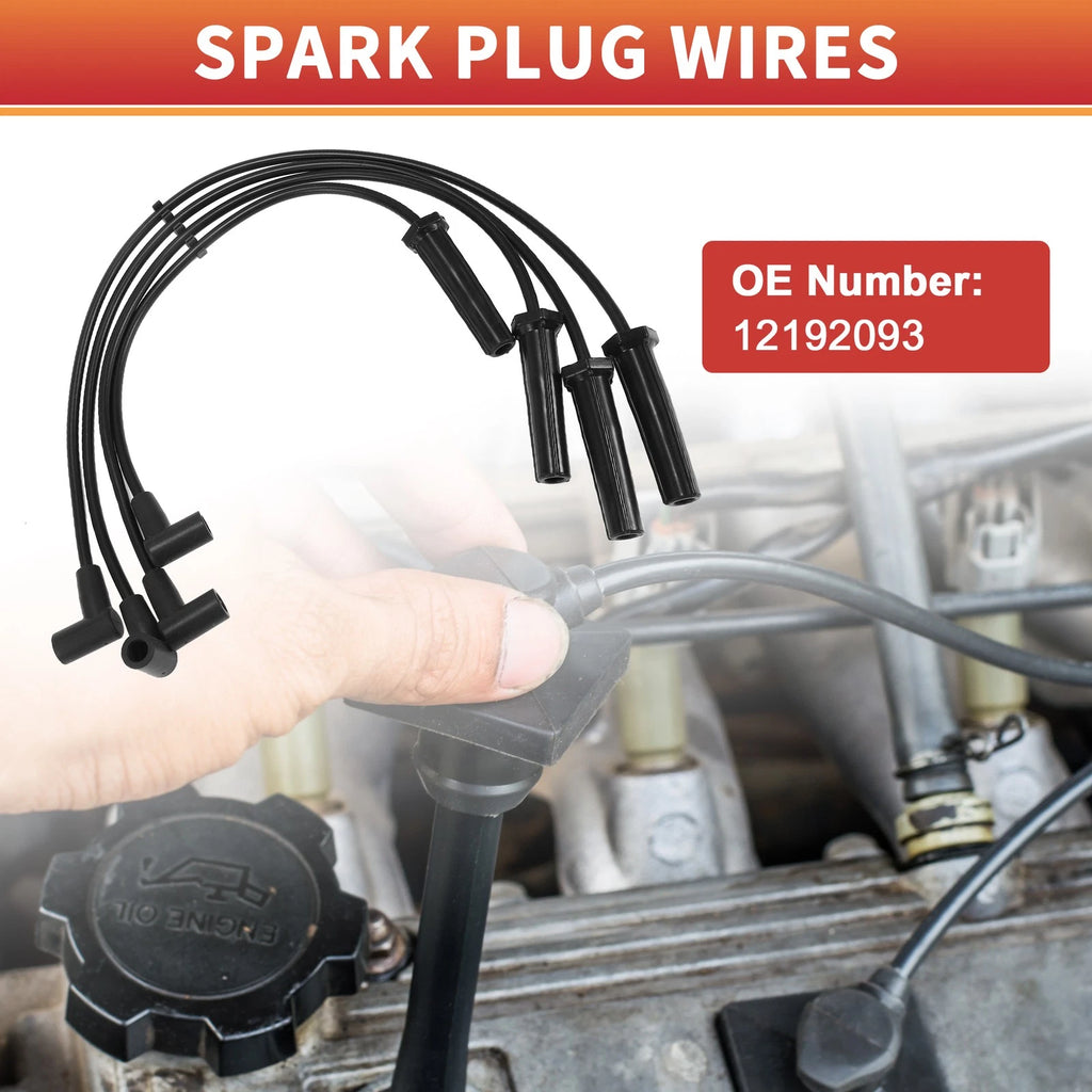 Set of 4 Spark Plug Wire Ignition Coil Cables No. 12192093 for Chevrolet Cavalier (1995–2005)