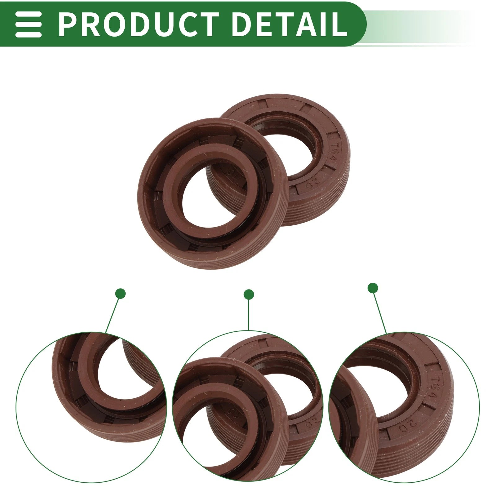 Set of 5 Oil Seals FKM Rubber 20x38x10mm for Various Models 