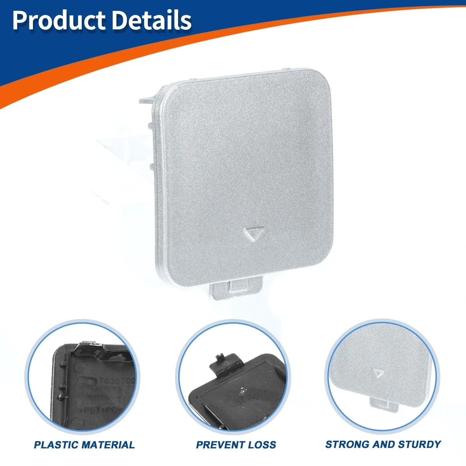 Tow Hook Cover for BMW 525i 530i Silver Tone