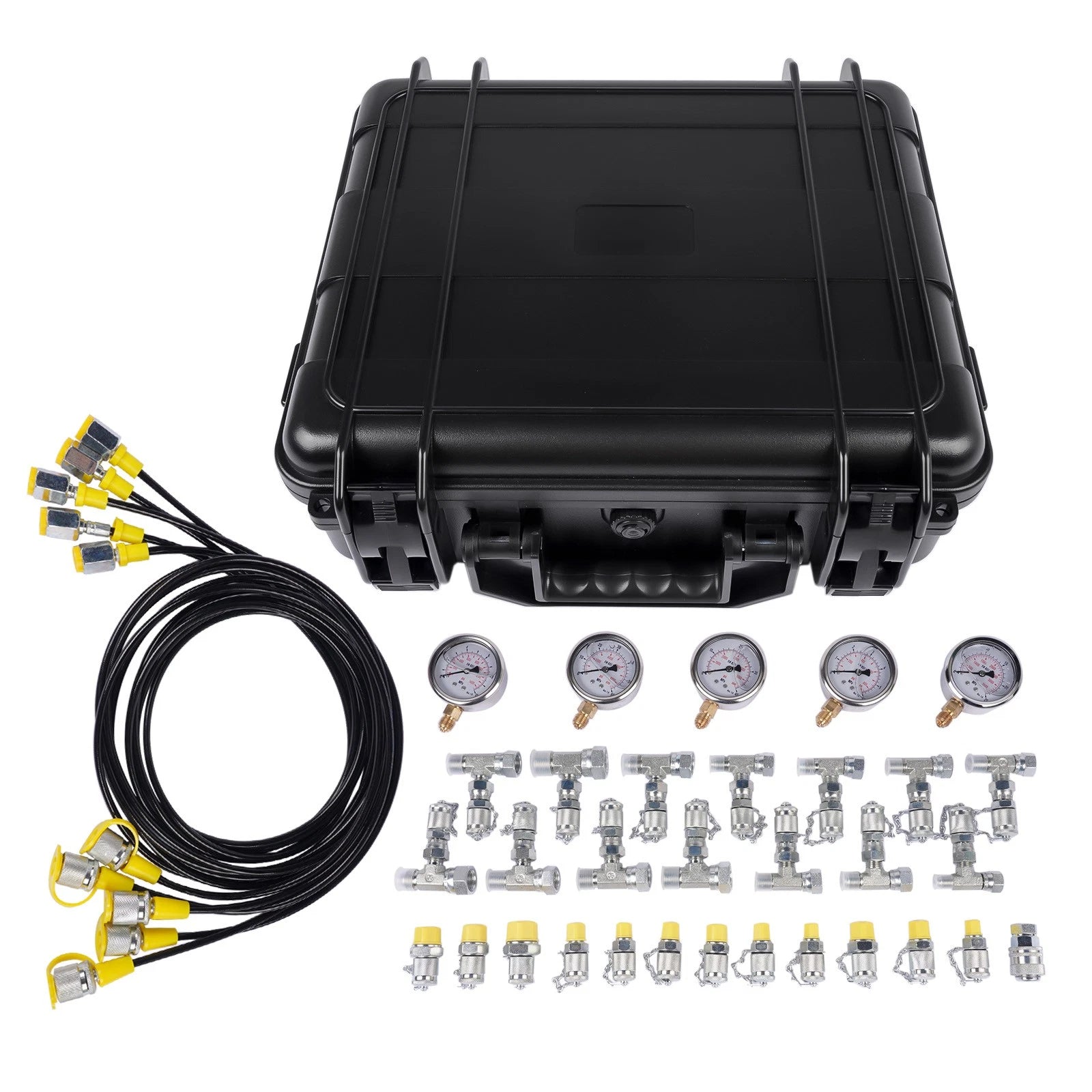 Hydraulic Pressure Test Kit for Universal Applications (5 Gauges, 5 Hoses)