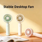 Handheld Fan USB Rechargeable with Night Light and 3 Velocity Modes