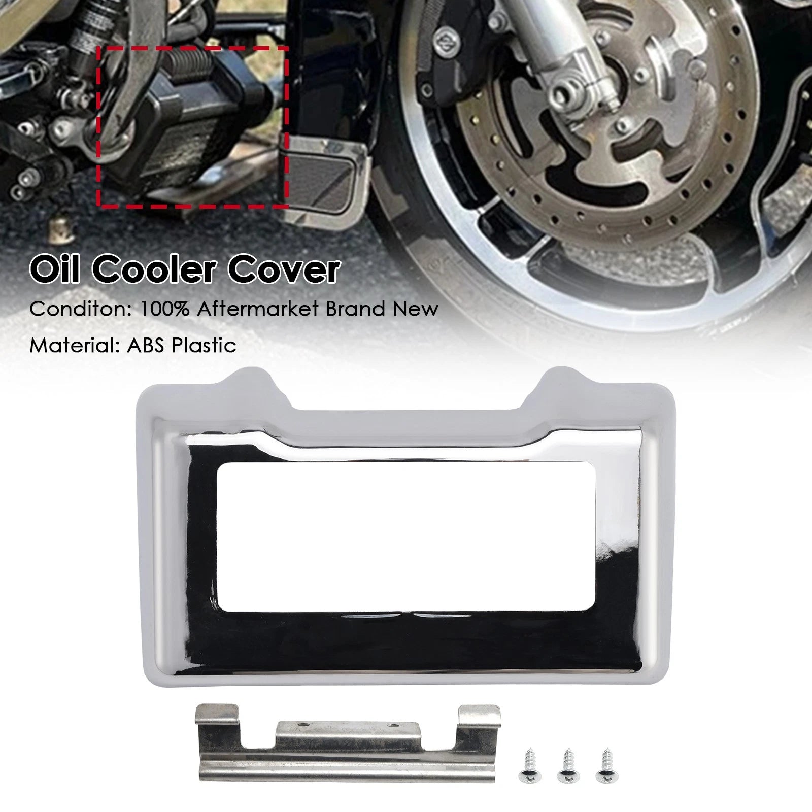 Oil Cooler Cover for Harley Touring Road King Street Glide (2011–2016) Chrome