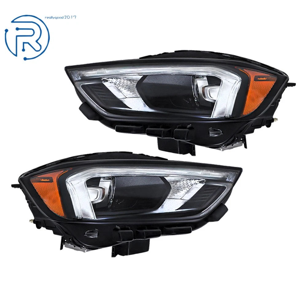 Set of 2 Black LED Headlights for Ford Edge (2019-2023)